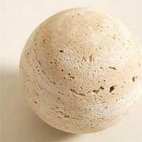 Sphère en marbre de pierre naturelle, décoration de luxe, cadeaux pour la maison, boule en travertin beige