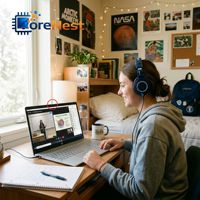 Portátil CoreNest de 15.6 Pulgadas para Estudiantes, Delgado, Intel 5205U, Huella Dactilar, Teclado Retroiluminado, Portátil para Aprendizaje en Línea para la Educación Escolar