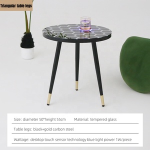Mobilier de salon moderne pour la chambre à coucher et la maison Table interactive à détection tactile avec éclairage bleu rivière - Product Image 5