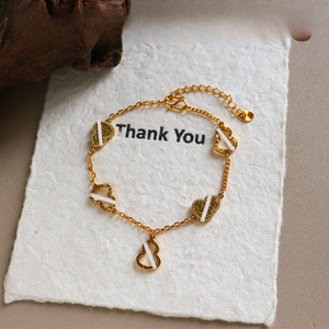 Pulsera de Moda de Temporada con <span class=keywords><strong>Cuentas</strong></span> de Ágata, Ojo de Tigre y Calabaza de la Suerte <span class=keywords><strong>para</strong></span> Mujer, Uso Diario, Apilable, Regalo, Accesorio de Muñeca Femenino - Product Image 2