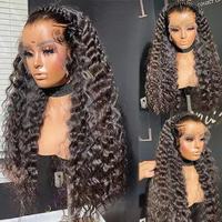 Perruque Lace Closure de 30 pouces pour femmes noires, perruque Lace Frontal en cheveux brésiliens bruts alignés avec les cuticules