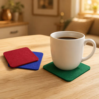 Sous-verre en feutre personnalisé, rond ou carré, antidérapant, pour tasses à café, thé et boissons, à utiliser sur la table