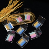 Fard à paupières pailleté duochrome personnalisé, imperméable, couleur arc-en-ciel, fabricant de cosmétiques OEM, palette de fards à paupières, marque privée