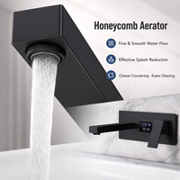 Robinet de lavabo encastré noir en acier inoxydable avec affichage numérique, mitigeur chaud/froid et cartouche en céramique – Vente en gros