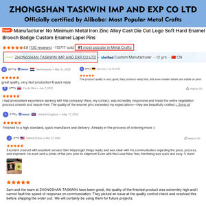 中国制造商定制设计金属标志锌合金铁压铸徽章胸针软硬搪瓷翻领别针 - Product Image 5