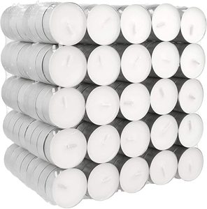 Velas de Té Blancas sin Aroma de 8 Horas, Paquete de 100 Unidades - Product Image 2