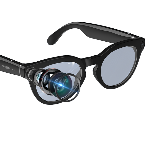 W611 Smart Glasses Dual Camera 8MP 1080P IPX5 Waterproof AI Photo Recognition Real-time Translation for WiFi Magnetic
