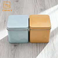 Boîte en fer blanc carrée mate écologique personnalisée pour café, thé ou coffret cadeau