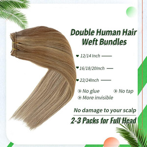 AngelBella trama legata a mano 14-32 pollici 100G cucire le estensioni dei capelli 18/60 <span class=keywords><strong>biondo</strong></span> <span class=keywords><strong>cenere</strong></span> a <span class=keywords><strong>biondo</strong></span> platino estensioni trame capelli umani - Product Image 2