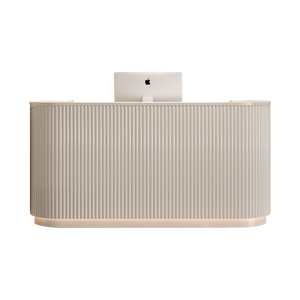 Meilleure vente de mobilier de bureau incurvé de luxe en bois ligne simple et moderne <span class=keywords><strong>comptoir</strong></span> de réception d'hôtel salon de beauté bureau de caissier - Product Image 5