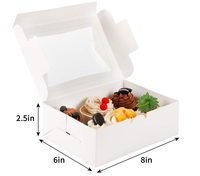 Boîtes de papier de boulangerie blanches de 12x5.5x2.5 pouces avec fenêtre Cookie Chocolat Fraise Dessert et beignets Boîtes à tartes pour gâteaux