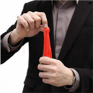 Fête Magic Show Props Doux Pouce Pointe Doigt <span class=keywords><strong>Rouge</strong></span> Soie Écharpe Tour De <span class=keywords><strong>Magie</strong></span> Vinyle Jouet Amusant Blague Tricky Props Outil - Product Image 2