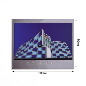 Manufacturers Design Building Design Blue Color Debossed Logo Metal <b>Bookmark</b> - Product Image 2
