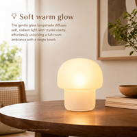 Abat-jour en verre en forme de champignon pour lampe de table d'ambiance intérieure, lumière douce et diffuse