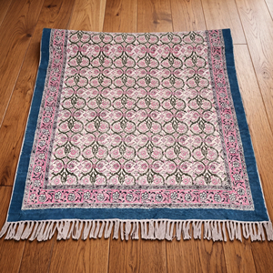 Alfombras de Algodón Bohemio con Estampado Floral NYKO MART al por Mayor, Alfombras Indias Hechas a Mano Antideslizantes para Decoración del Hogar - Product Image 2
