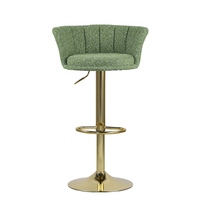 Chaise de bar pivotante contemporaine nordique en velours doré, réglable, pour salle à manger, bar à domicile, extérieur, hôtel, usage commercial, finition chromée