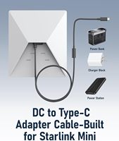 Adaptador Starlink Mini Tipo-C a DC 5521 Hembra, Cable de Extensión 18AWG, Adaptador Convertidor de Energía a Prueba de Agua, Accesorios Originales OEM