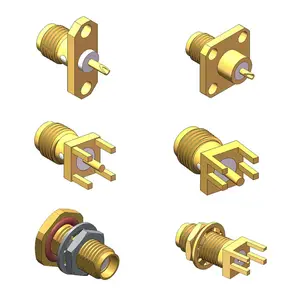 SMA أنواع 2/4 ثقب شفة جبل أنثى جاك RF موصل SMA