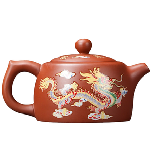Purple Dragon Phoenix Kungfu Tea <b>Set</b> Luxury Porcelain Teapot & Cup 350ml Chinese Business <b>Gift</b> Hot Water Color Changing Feature - Product Image 1