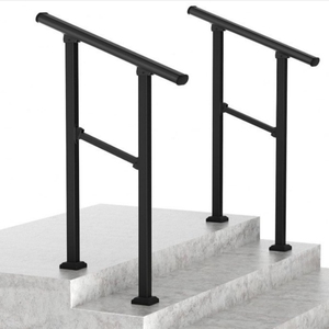 Mains courantes noires pour marches extérieures Fit 1 à 2 marches Rampes d'<span class=keywords><strong>escalier</strong></span> <span class=keywords><strong>en</strong></span> fer forgé pour marches extérieures <span class=keywords><strong>en</strong></span> béton pour terrasse de <span class=keywords><strong>jardin</strong></span> - Product Image 5