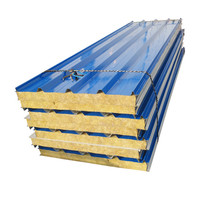 Panneau sandwich pour bâtiment en structure métallique, panneau sandwich en laine de roche pour acier coloré