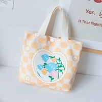 Tas Kerja Baru dan Tas Jinjing Ramah Kereta Dorong Motif Bunga Kanvas Tas Makan Siang Pelajar Lucu dan Ringkas untuk Ibu
