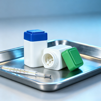 Flacon carré en plastique HDPE coloré avec bouchon à vis, vide, pour comprimés, capsules, vitamines, suppléments, médicaments