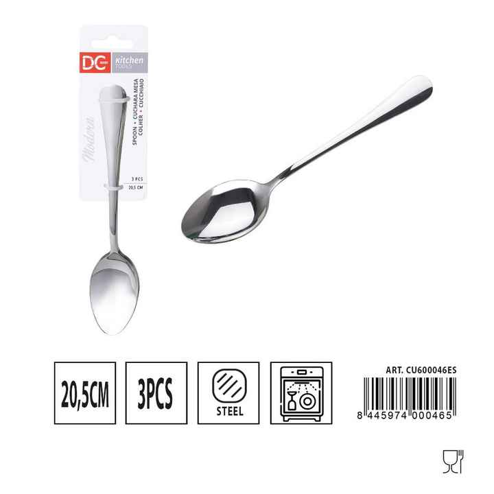 Modern Table Spoon Set 3 Pieces 20.5 cm - Tableware