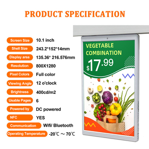 Lecteur publicitaire LCD vertical 10,1 pouces, étiquette de prix numérique intelligente, fonctionnement 24h/24 et 7j/7 pour la publicité dans les supermarchés, les magasins de détail et les magasins de proximité - Product Image 6