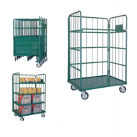 Paniers en fil métallique empilables chariot d'entrepôt chariot à cage