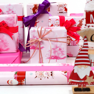 2024 New <b>Christmas</b> Print Gift <b>Wrapping</b> <b>Paper</b> Packing 43*300 cm Pink Gift Wrap <b>Paper</b> Packaging - Product Image 3