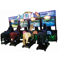 Simulateur d'équitation de course de chevaux classique d'intérieur Jeu à deux joueurs Machine à rythmes musicaux à pièces Divertissement d'amusement