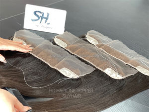 SHY Topper en dentelle HD12*2 en cheveux vierges brésiliens Remy, noué à la main, lisse, avec petite nœudisation et ligne de cheveux pré-épilée, pour femmes souffrant de perte de cheveux - Product Image 3