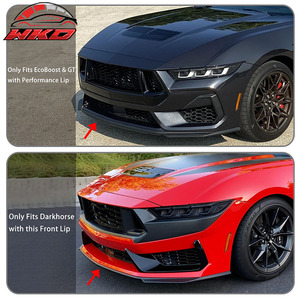 Fits For Ford Mustang 24-26 Front Bumper <b>Lip</b> 5PC Spoiler Carbon Fiber Print <b>Splitter</b> High Quality Exterior Accessory - Product Image 3