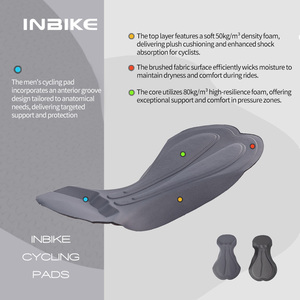 Inbike người đàn ông đi xe đạp yếm thiết lập độn BIB quần short thoáng khí nhanh chóng khô nén phù hợp với 3D sơn dương phản quang cộng với kích thước liền mạch - Product Image 6