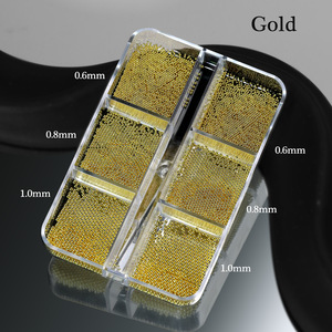Perles de caviar en métal de tailles variées, breloques en acier doré, argenté et or rose pour nail art 3D - Product Image 5