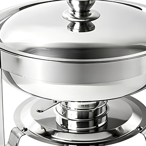 Recipiente para Calentar Comida Tipo Buffet, Redondo, <span class=keywords><strong>de</strong></span> Acero Inoxidable Plateado, <span class=keywords><strong>de</strong></span> Gran Capacidad (4.5L), para Desayunos <span class=keywords><strong>de</strong></span> Hotel - Product Image 4