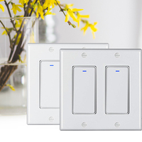 Tuya Smart Zigbee sans fil US EU UK AU Wifi Bouton Homekit Switch 2 Gang Smart Switch