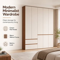 Armoire moderne en bois massif épaissi, armoire de rangement pour salle de sport et chambre, 60 cm de profondeur, sur pied, grande capacité