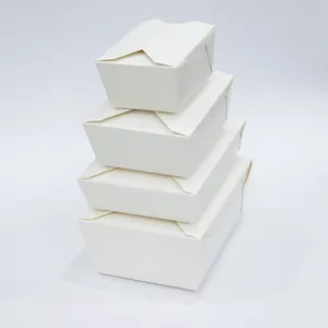 베트남 공장 직판 일회용 8 화이트 카드 사각 박스 테이크 아웃 박스 인쇄 가능
