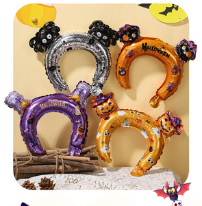 Decoración de Halloween: Globos de diadema medianos, Araña, Gato Negro, Bruja, Calabaza, Fantasma, Varita de globo de mano, Decoración de globos medianos - Product Image 4