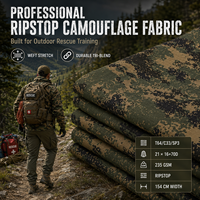 Tissu tactique 235 g/m² en polyester et coton extensible, tissu camouflage, tissu ripstop pour uniformes de formation sur le terrain et de sauvetage