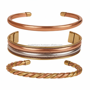 Bracelet magnétique anti-arthrite en cuivre pur fait main de haute qualité et bracelet de guérison unisexe - Product Image 1