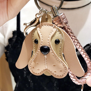 Accessoires de sac mignon <span class=keywords><strong>pompon</strong></span> métal étiquette Pu <span class=keywords><strong>cuir</strong></span> Cocker épagneul chien <span class=keywords><strong>porte</strong></span>-<span class=keywords><strong>clés</strong></span> - Product Image 3