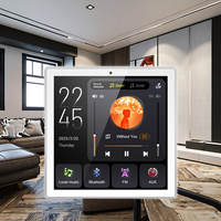 Controlador de Música Ambiental Inteligente Tipo 86, Pantalla Táctil de 2 Zonas, BT/FM/AUX/TF/USB, Multi-Habitación, Casa, Villa