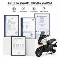 Moto électrique sans balais 1200W, vitesse maximale 65 km/h, autonomie 45 km, charge utile 250 kg, frein à disque double pour adultes