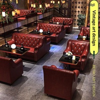 Nouveau design, mobilier de bar industriel rayé pour discothèque, salon, bar, combinaison de meubles de bar, canapé de bar en cuir