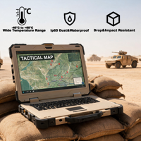 Nieuwe Intel Volledig Robuuste 15,6" Laptop 2 COM RS485 Woestijn Geel IP65 Aangepast Logo voor Geologische Onderzoeken Wi-Fi 6 voor 5.2