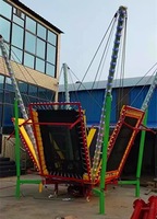 Trampoline à bungee LED coloré en acier inoxydable, équipement d'amusement pour parcs à thème en plein air, pour 4 passagers, enfants