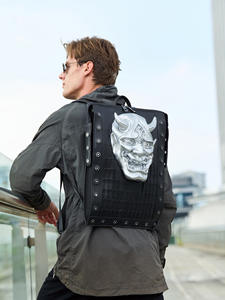 Мужской женский рюкзак из искусственной кожи с заклепками - Product Image 5